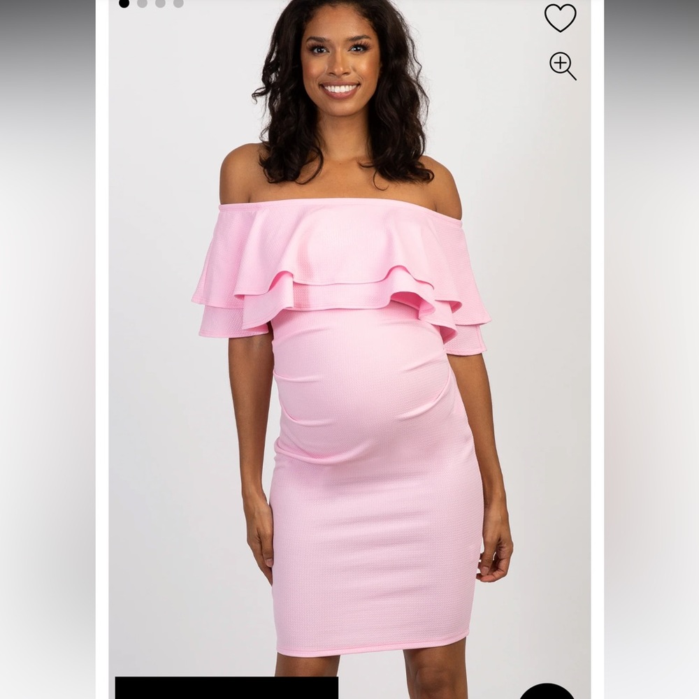 Pinkblush Off-Shoulder Pink Maternity Dress